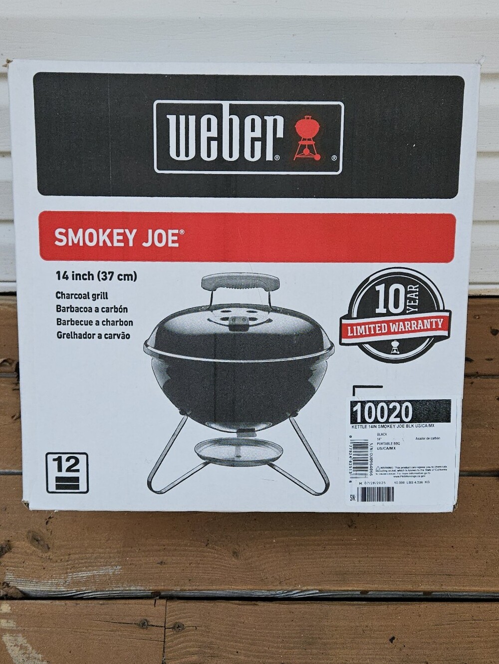 Weber Smokey Joe 14-inch Charcoal Grill - Black New In Box